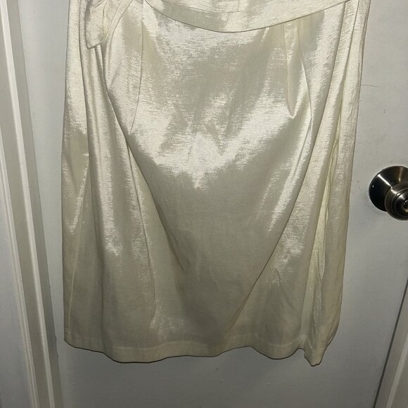 Torrid Vintage Ivory Satin Wedding Cocktail Strapless Pleated Dress Size 16 - Picture 5 of 11